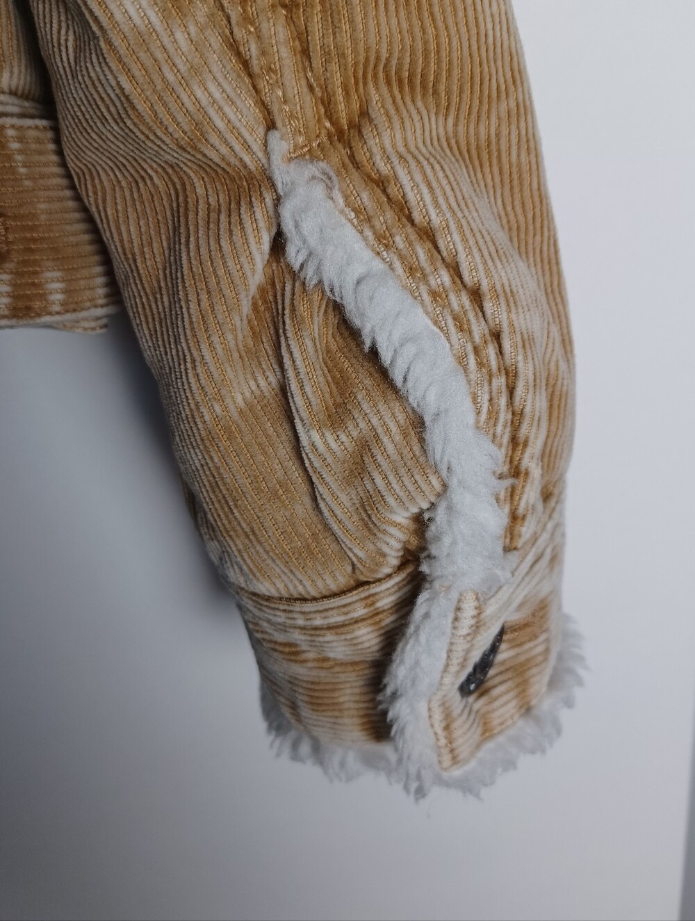 Lucky Brand Tan Corduroy Sherpa Lined Jacket Coat Size Small EXCELLENT - Picture 12 of 12